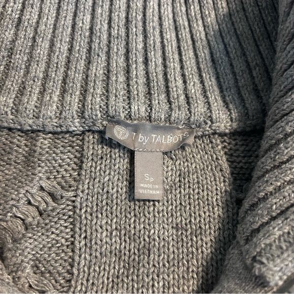 T by Talbots Women’s Zip Cotton Wool Blend Knit Women's Sweater Sz S petite - Picture 4 of 9
